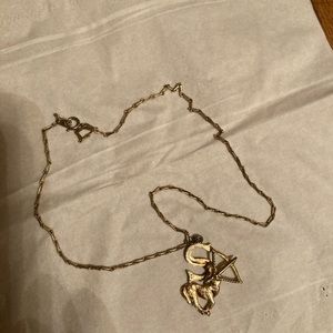 Sagittarius gold tone necklace